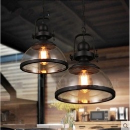 Designer Touch Decorative Retro 1 Light Steel Pendant Light with Glass Shade