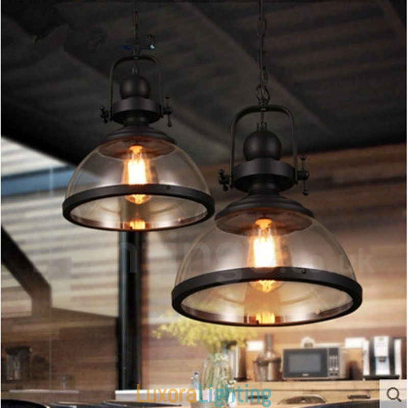 Designer Touch Decorative Retro 1 Light Steel Pendant Light with Glass Shade