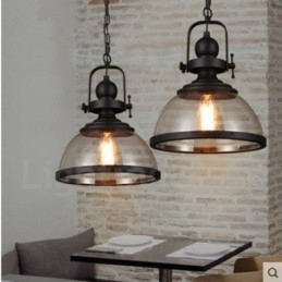Designer Touch Decorative Retro 1 Light Steel Pendant Light with Glass Shade