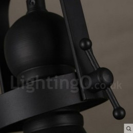 Designer Touch Decorative Retro 1 Light Steel Pendant Light with Glass Shade