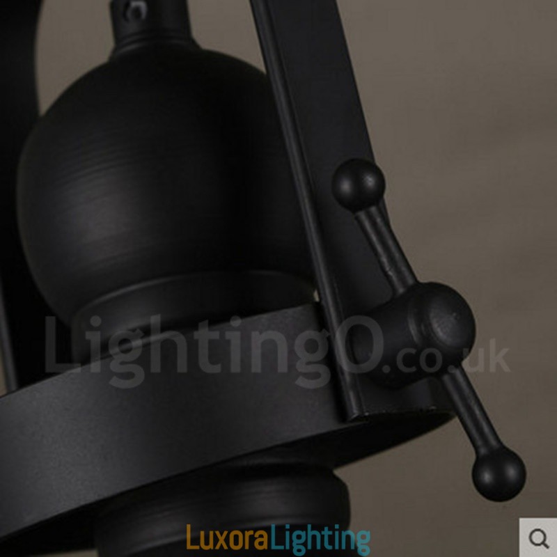 Designer Touch Decorative Retro 1 Light Steel Pendant Light with Glass Shade