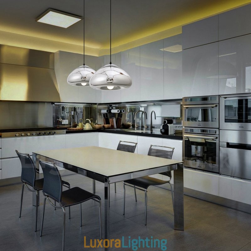 Designer Touch Decorative Modern Contemporary 1 Light Glass Pendant Light with Glass Shade