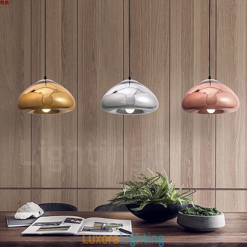 Designer Touch Decorative Modern Contemporary 1 Light Glass Pendant Light with Glass Shade