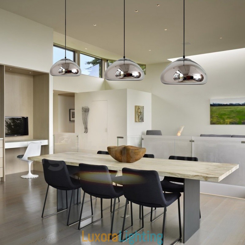 Designer Touch Decorative Modern Contemporary 1 Light Glass Pendant Light with Glass Shade