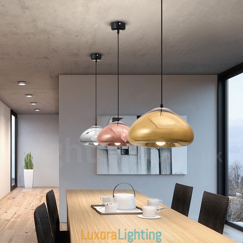 Designer Touch Decorative Modern Contemporary 1 Light Glass Pendant Light with Glass Shade