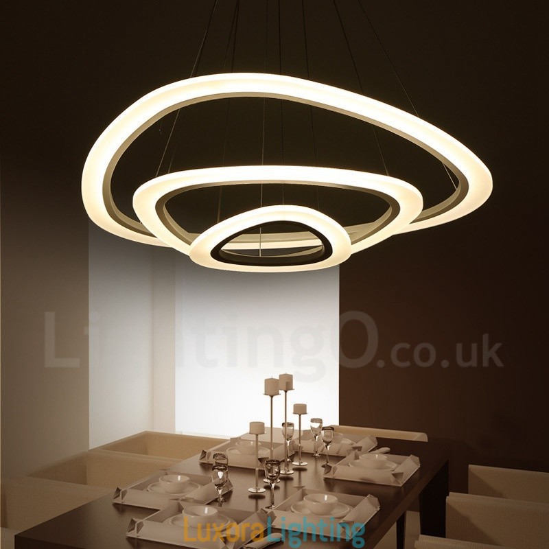 Designer Touch Decorative Dimmable With Remote Control Modern Contemporary 3 Light Aluminum Alloy Pendant Light with Acrylic Shade