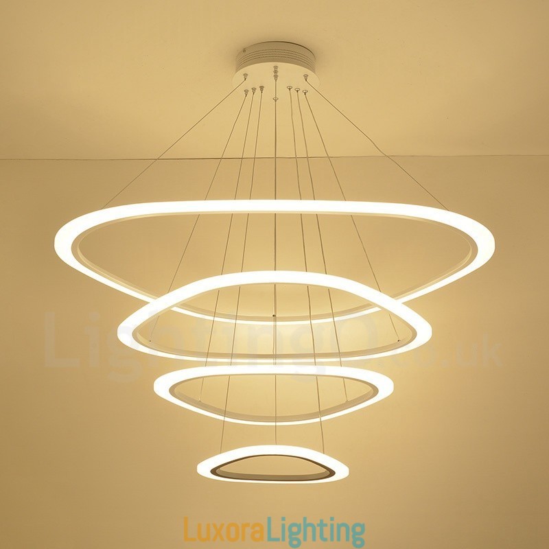 Designer Touch Decorative Dimmable With Remote Control Modern Contemporary 4 Light Aluminum Alloy Pendant Light with Acrylic Shade
