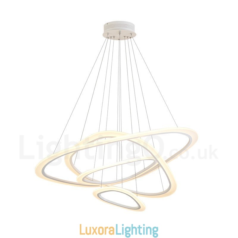 Designer Touch Decorative Dimmable With Remote Control Modern Contemporary 4 Light Aluminum Alloy Pendant Light with Acrylic Shade