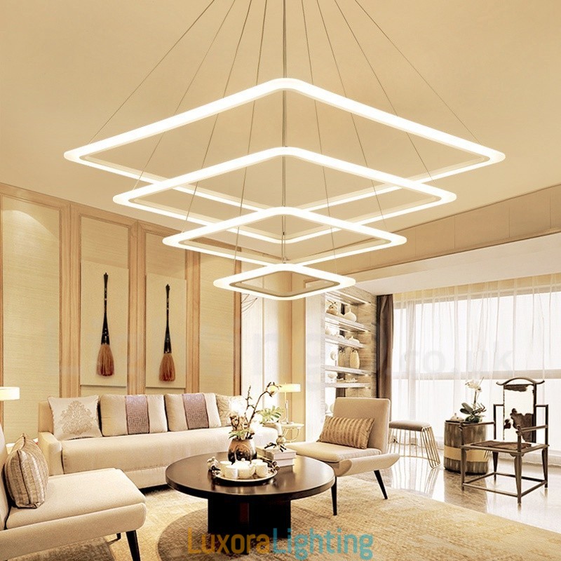 Designer Touch Decorative Modern Contemporary 4 Light Aluminum Alloy Pendant Light with Acrylic Shade