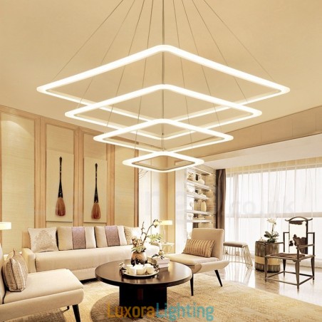 Designer Touch Decorative Modern Contemporary 4 Light Aluminum Alloy Pendant Light with Acrylic Shade