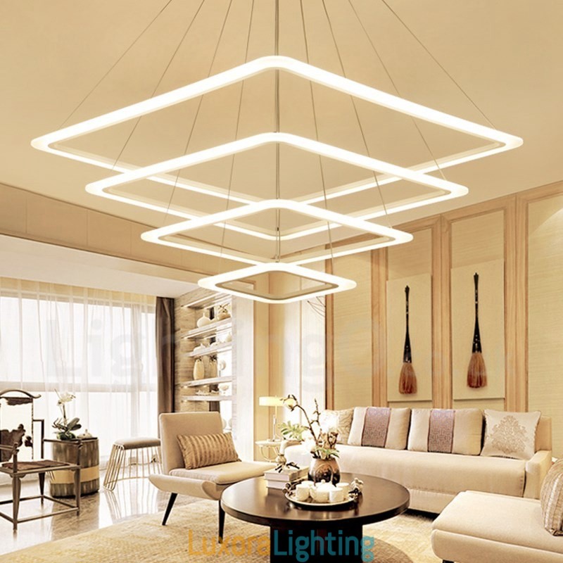 Designer Touch Decorative Modern Contemporary 4 Light Aluminum Alloy Pendant Light with Acrylic Shade