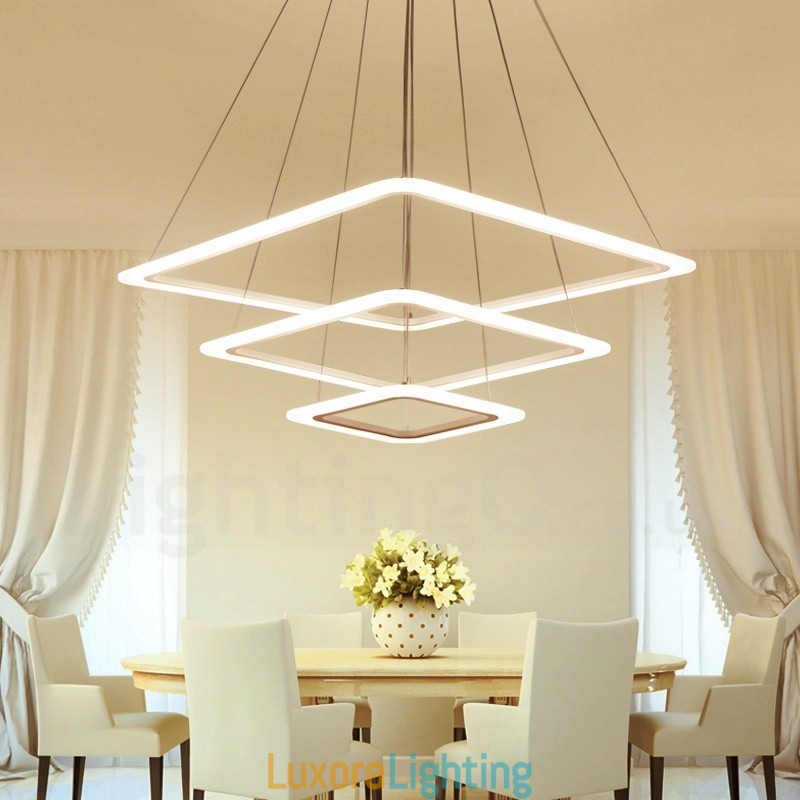 Designer Touch Decorative Modern Contemporary 3 Light Aluminum Alloy Pendant Light with Acrylic Shade