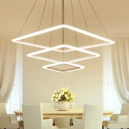 Designer Touch Decorative Modern Contemporary 3 Light Aluminum Alloy Pendant Light with Acrylic Shade