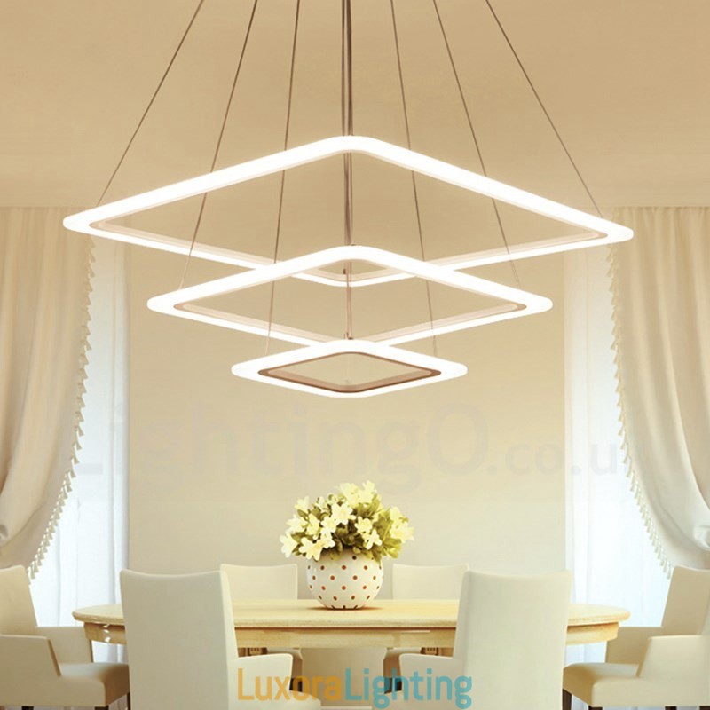 Designer Touch Decorative Modern Contemporary 3 Light Aluminum Alloy Pendant Light with Acrylic Shade