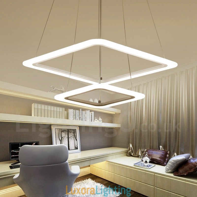 Designer Touch Decorative Modern Contemporary 2 Light Aluminum Alloy Pendant Light with Acrylic Shade