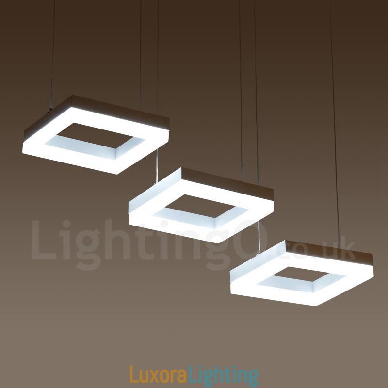 Designer Touch Decorative Modern Contemporary 3 Light Aluminum Alloy Pendant Light with Acrylic Shade