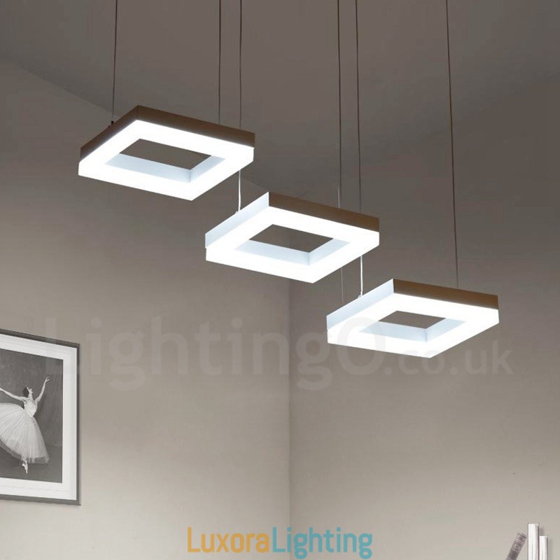 Designer Touch Decorative Modern Contemporary 3 Light Aluminum Alloy Pendant Light with Acrylic Shade