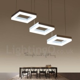Designer Touch Decorative Modern Contemporary 3 Light Aluminum Alloy Pendant Light with Acrylic Shade
