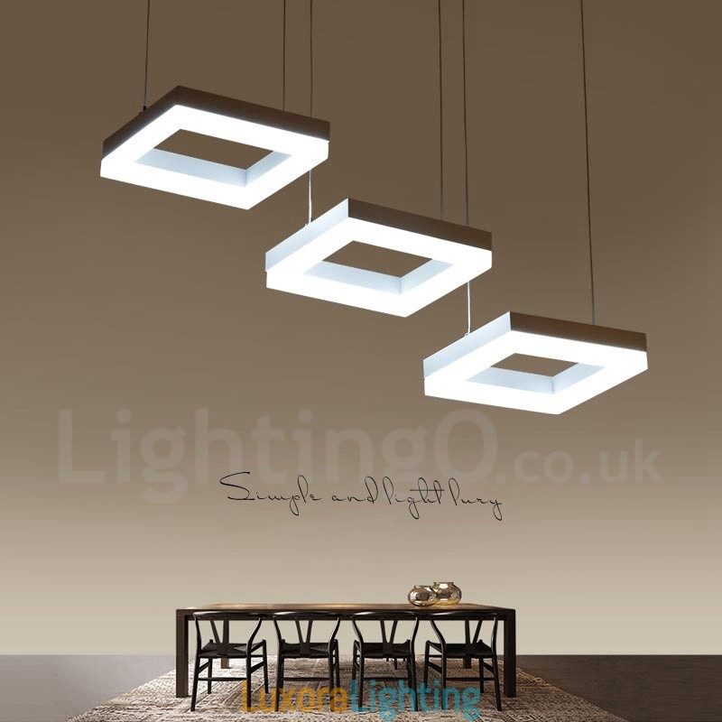 Designer Touch Decorative Modern Contemporary 3 Light Aluminum Alloy Pendant Light with Acrylic Shade