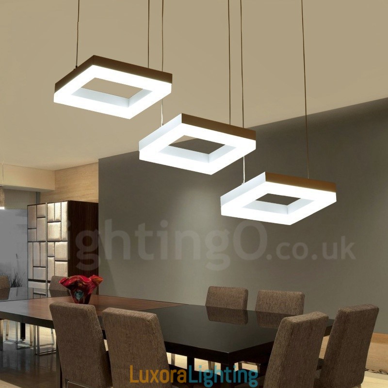 Designer Touch Decorative Modern Contemporary 3 Light Aluminum Alloy Pendant Light with Acrylic Shade