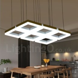Designer Touch Decorative Modern Contemporary 6 Light Aluminum Alloy Pendant Light with Acrylic Shade