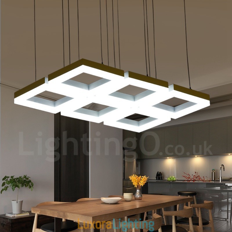 Designer Touch Decorative Modern Contemporary 6 Light Aluminum Alloy Pendant Light with Acrylic Shade