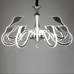 Designer Touch Decorative Dimmable Modern Contemporary 12 Light Steel Chandelier with Acrylic Shade