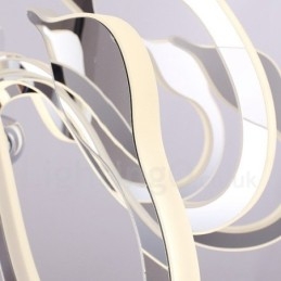 Designer Touch Decorative Dimmable Modern Contemporary 6 Light Steel Chandelier with Acrylic Shade