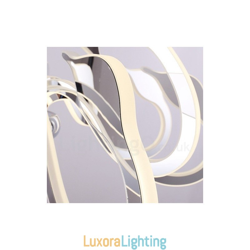 Designer Touch Decorative Dimmable Modern Contemporary 6 Light Steel Chandelier with Acrylic Shade