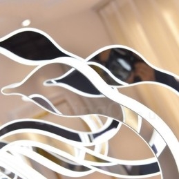 Designer Touch Decorative Dimmable Modern Contemporary 6 Light Steel Chandelier with Acrylic Shade