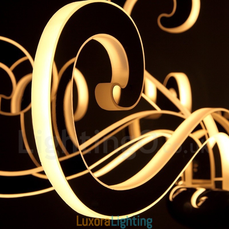 Designer Touch Decorative Dimmable Modern Contemporary 12 Light Steel Chandelier with Acrylic Shade