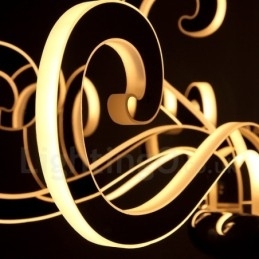 Designer Touch Decorative Dimmable Modern Contemporary 8 Light Steel Chandelier with Acrylic Shade