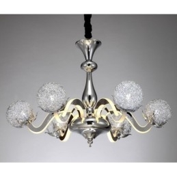 Designer Touch Decorative Dimmable Modern Contemporary 6 Light Steel Chandelier with Aluminum Alloy Shade