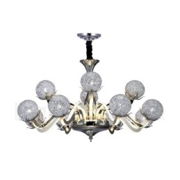 Designer Touch Decorative Dimmable Modern Contemporary 12 Light Steel Chandelier with Aluminum Alloy Shade