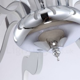 Designer Touch Decorative Dimmable Modern Contemporary 12 Light Steel Chandelier with Acrylic Shade