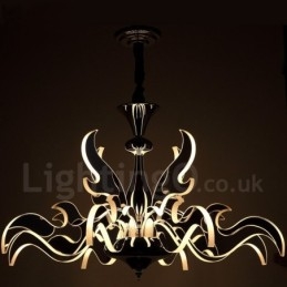 Designer Touch Decorative Dimmable Modern Contemporary 12 Light Steel Chandelier with Acrylic Shade