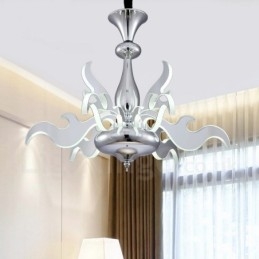 Designer Touch Decorative Dimmable Modern Contemporary 9 Light Steel Chandelier with Acrylic Shade