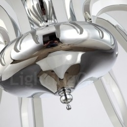 Designer Touch Decorative Dimmable Modern Contemporary 10 Light Steel Chandelier with Acrylic Shade