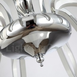 Designer Touch Decorative Dimmable Modern Contemporary 8 Light Steel Chandelier with Acrylic Shade