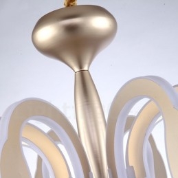 Designer Touch Decorative Dimmable Modern Contemporary 8 Light Steel Chandelier with Acrylic Shade