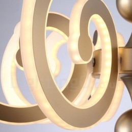 Designer Touch Decorative Dimmable Modern Contemporary 6 Light Steel Chandelier with Acrylic Shade