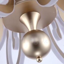 Designer Touch Decorative Dimmable Modern Contemporary 8 Light Steel Chandelier with Acrylic Shade