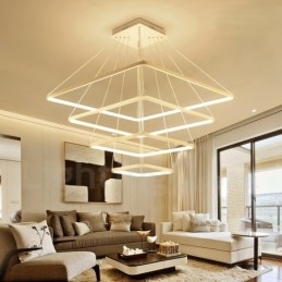 Designer Touch Decorative Modern Contemporary 4 Light Aluminum Alloy Pendant Light with Acrylic Shade