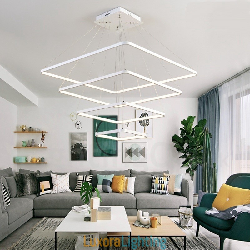 Designer Touch Decorative Modern Contemporary 4 Light Aluminum Alloy Pendant Light with Acrylic Shade