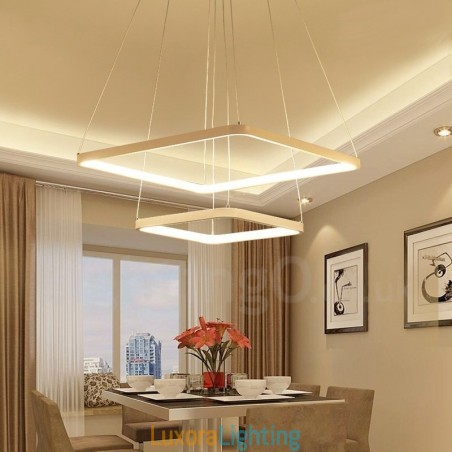 Designer Touch Decorative Modern Contemporary 2 Light Aluminum Alloy Pendant Light with Acrylic Shade