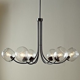 Designer Touch Decorative Traditional Chandelier with 6 Lights and Glass Bubble Shade