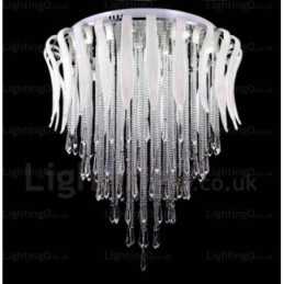 Designer Touch Decorative 12 Light Modern Contemporary Ceiling Lights with Crystal Shade