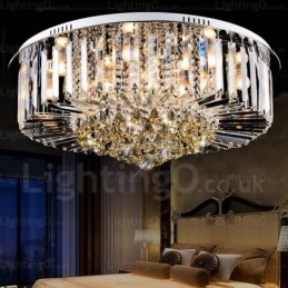 Designer Touch Decorative 6 Light Modern Contemporary Ceiling Lights with Crystal Shade