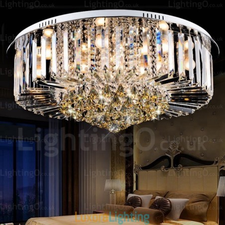 Designer Touch Decorative 6 Light Modern Contemporary Ceiling Lights with Crystal Shade