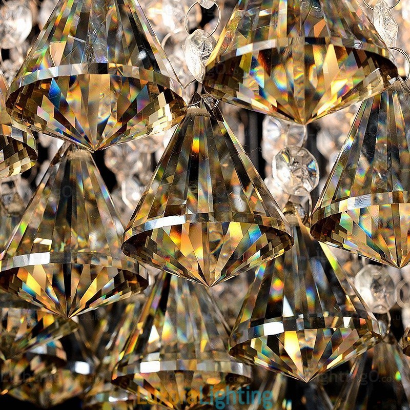 Designer Touch Decorative 6 Light Modern Contemporary Ceiling Lights with Crystal Shade